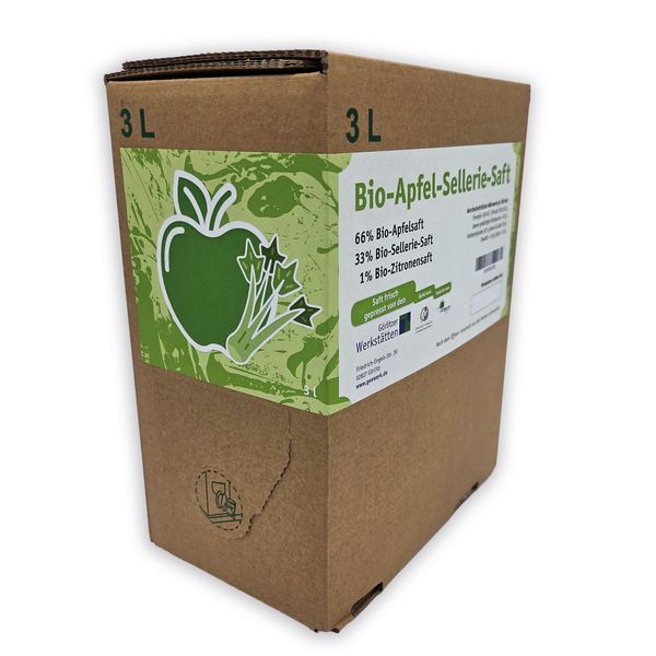 Bio Apfel–Sellerie Saft – 3,0 Liter Bag in Box