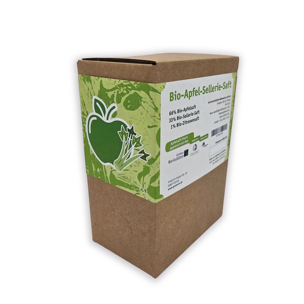 Bio Apfel–Sellerie Saft – 1,5 Liter Bag in Box