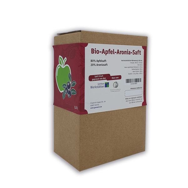 Bio Apfel–Aronia Saft – 1,5 Liter Bag in Box